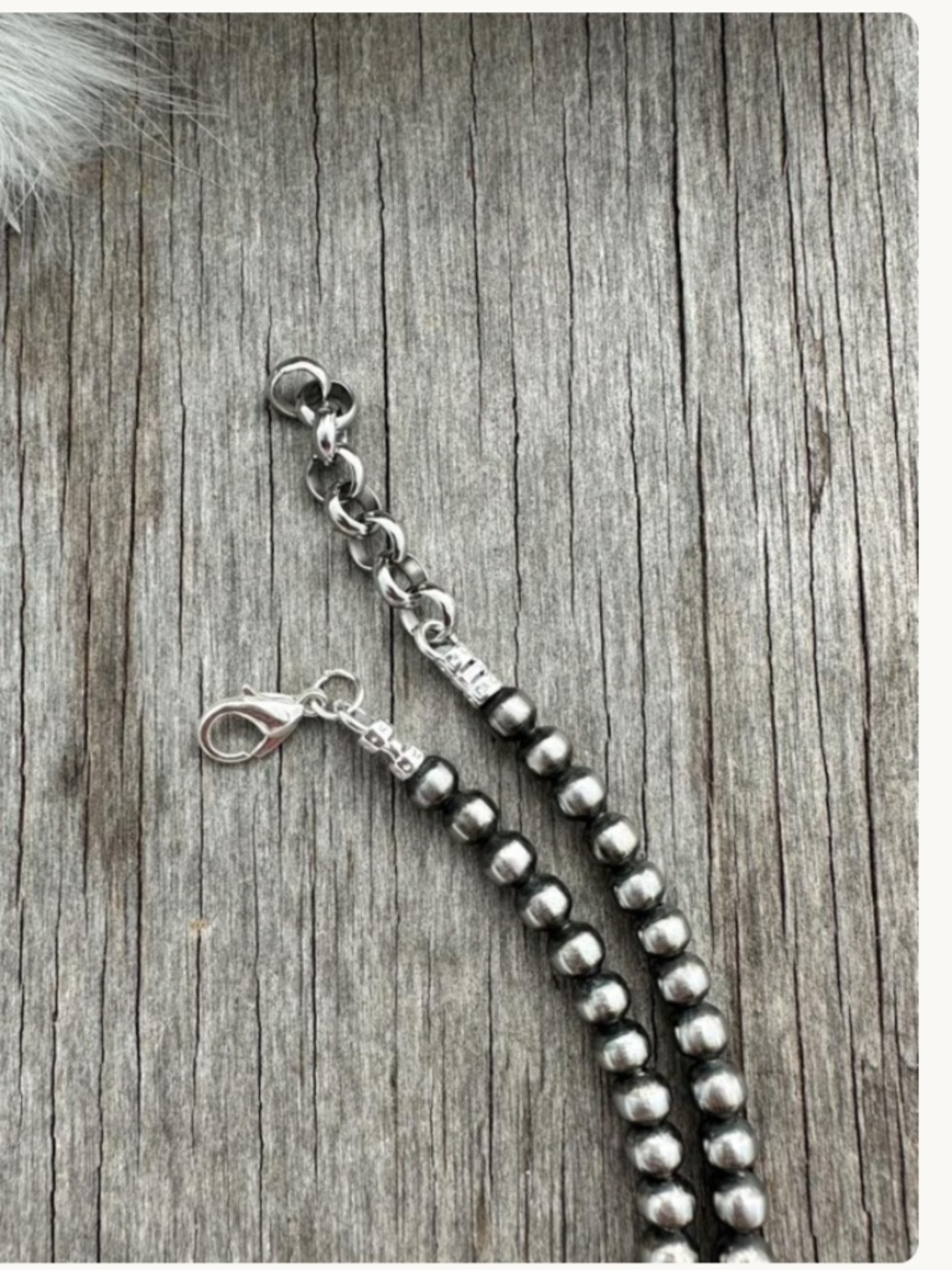 SOLD-Navajo Pearl Bead Sterling Necklace - Picture 3 of 8